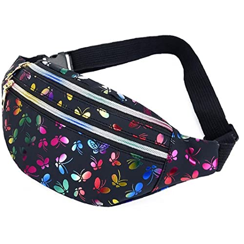 Frauen Schmetterling Gedruckt Taillenbeutel wasserdichte Penner -Beutel Mädchen Verstellbarer Fanny Pack Brust Crossbody Geldbeutel von Bemvp