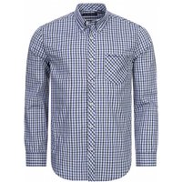 BEN SHERMAN Gingham Herren Langarm Hemd 0077860-BLUE von Ben Sherman