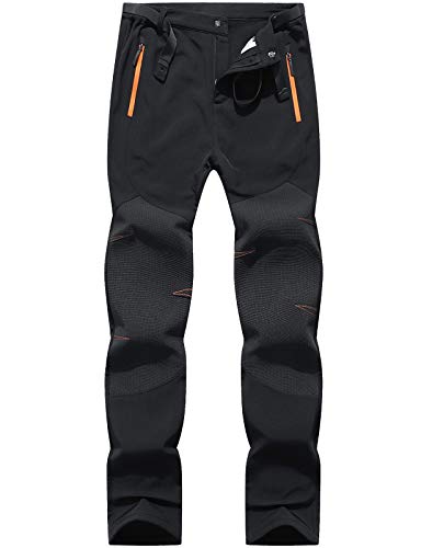 BenBoy Damen Wanderhose Wasserdicht Softshellhose Outdoorhose Winddicht Warm Gefüttert Winter Skihose Snowboardhose Trekkinghose,KZ2987W-Black-L von BenBoy