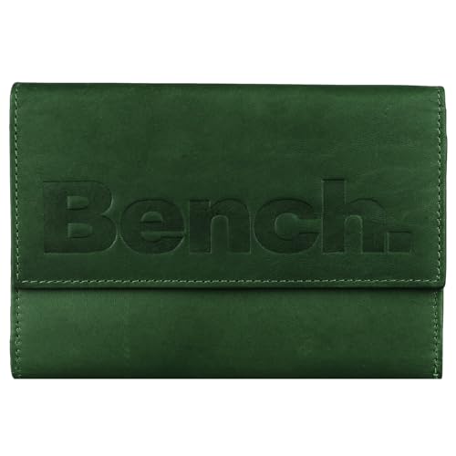 BENCH Große Damen echt Leder XXL Geldbörse Portemonnaie Brieftasche Clutch NEU, Farbe:Tannengrün von Bench