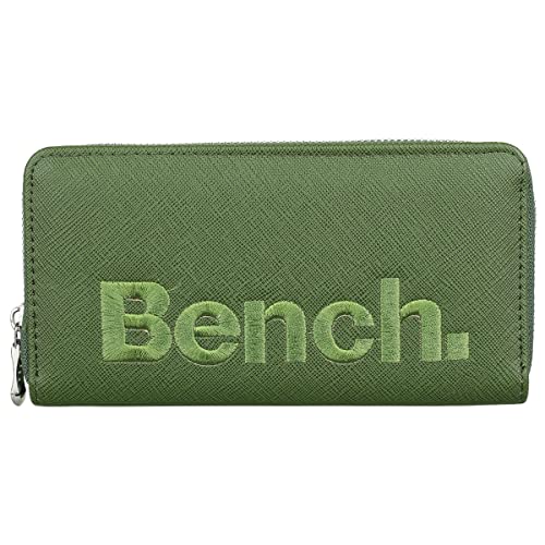 Bench Damen Geldbörse Große XXL Portemonnaie Brieftasche Reißverschluss Clutch, Farbe:Grün von Bench