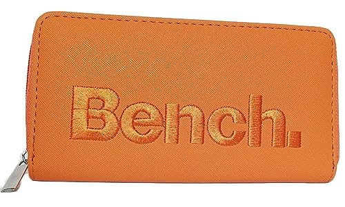 Bench Große XXL Damen Geldbörse Portemonnaie Brieftasche Reißverschluss Clutch, Farbe:Orange von Bench
