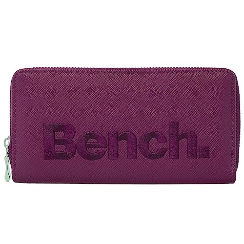 Damen Geldbörse Bench Große XXL Portemonnaie Brieftasche Reißverschluss Clutch, Farbe:Lila von Bench