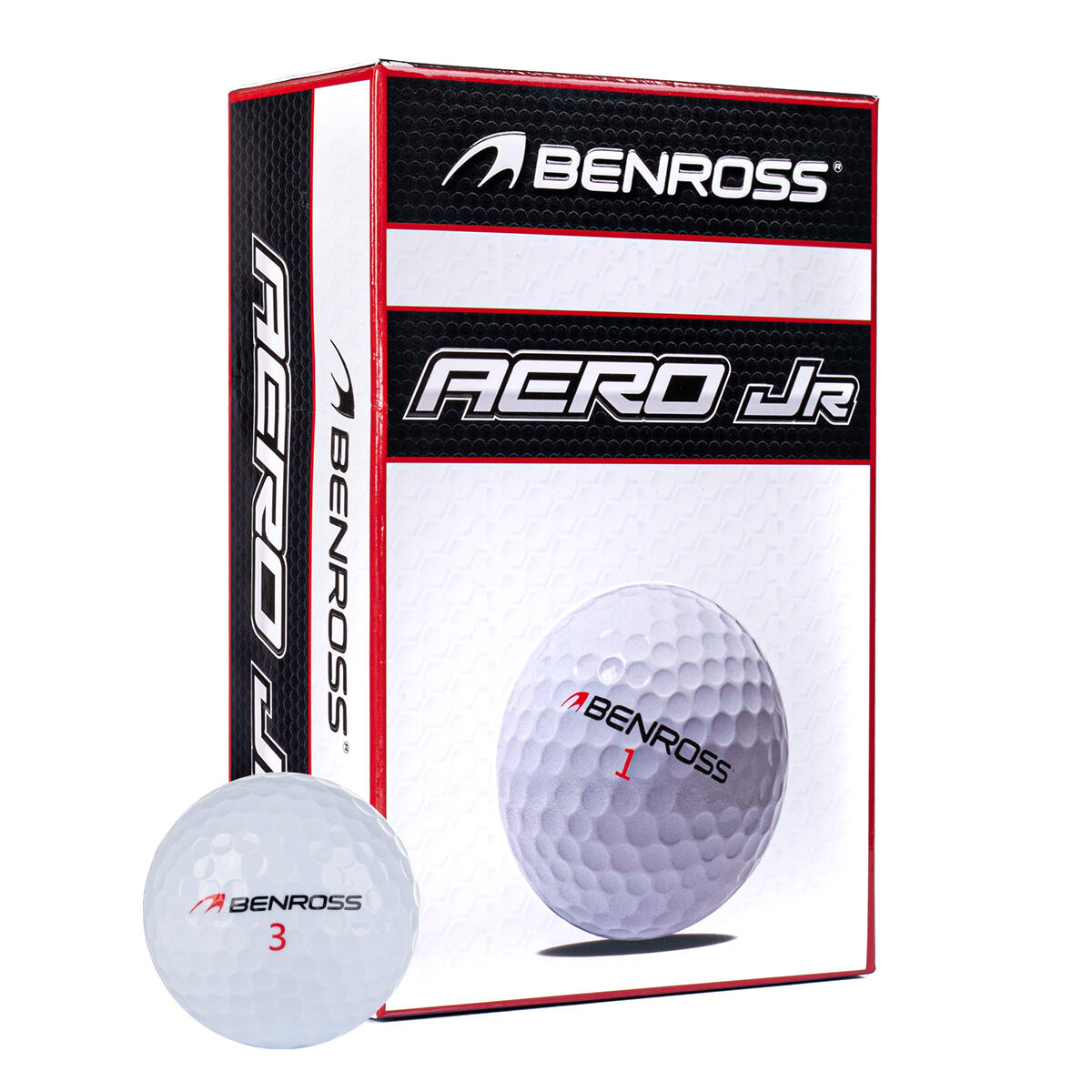 Benross Aero Junior 6 Golf Ball Pack, Unisex, White, One Size | American Golf von Benross