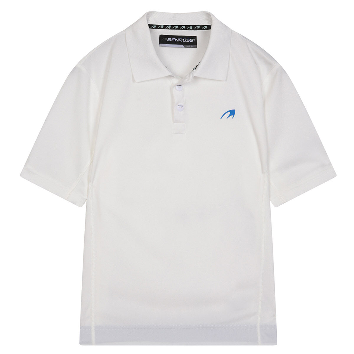Benross Kids White Lightweight Side Logo Junior Golf Polo Shirt, Size: 11-12 Years | American Golf von Benross