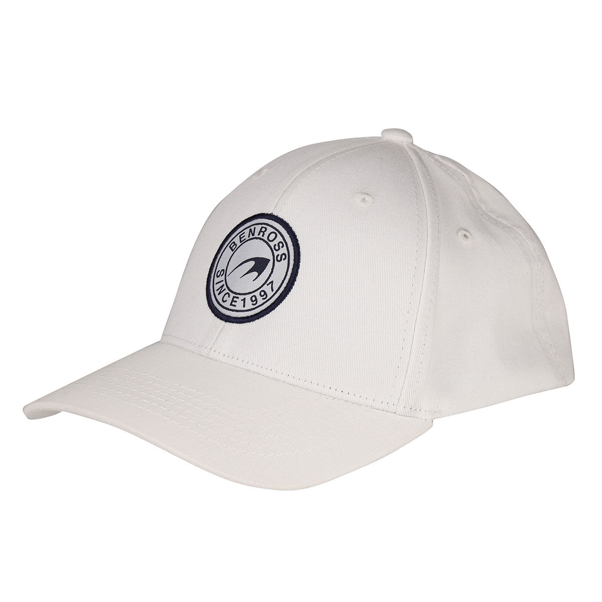 Benross Men's White and Navy Blue Embroidered Established Patch Golf Cap | American Golf, One Size von Benross