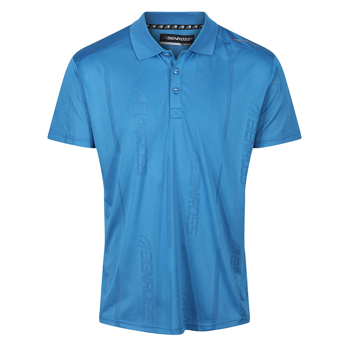Benross Men's Jacquard Golf Polo Shirt, Mens, Vallarta blue, Medium | American Golf von Benross