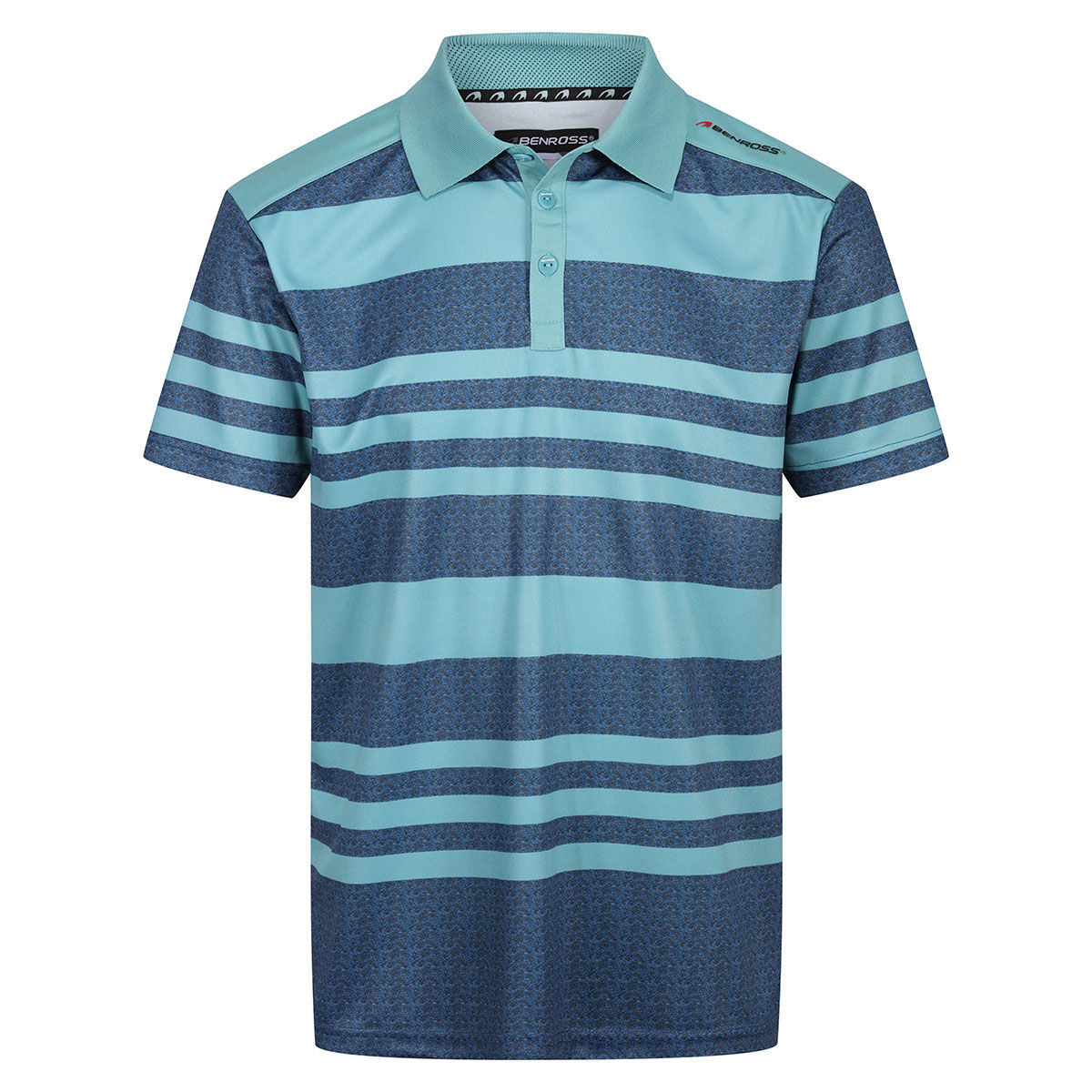 Benross Men's Marl Stripe Stretch Golf Polo Shirt, Mens, Blue porcelain, Small | American Golf von Benross