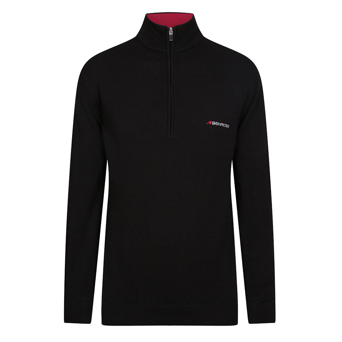 Benross Mens Black Embroidered Knitted 1/2 Zip Golf Midlayer, Size: Small | American Golf von Benross