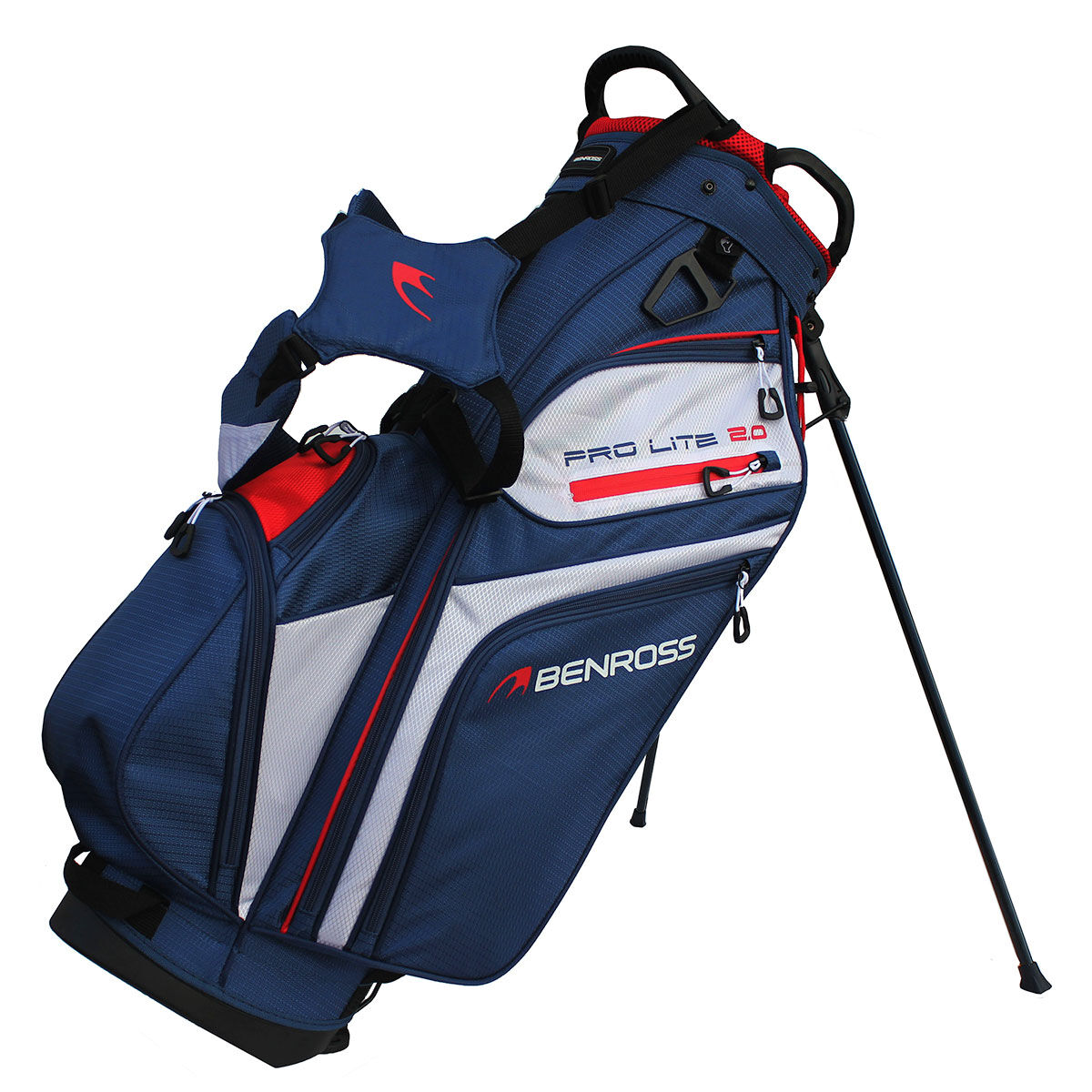 Benross Pro-Lite 2.0 Golf Stand Bag, Navy/white/red, One Size | American Golf - Father's Day Gift von Benross
