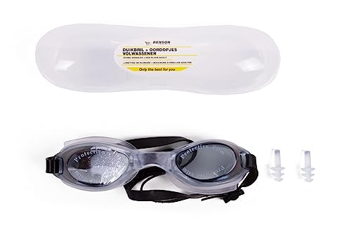 Benson Taucherbrille Schwimmbrille Anti-Beschlag Verstellbar Chlorbrille + Ohrstöpsel von Benson
