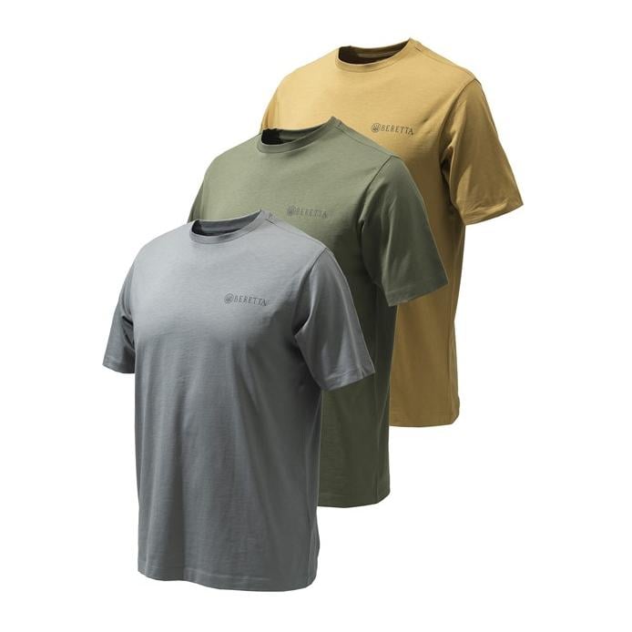 Beretta 3er-Pack Corporate T-Shirt -  Coyote, Smoked Pearl, Green  XXL von Beretta