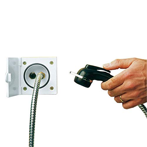 Berger Unisex – Erwachsene Camping Accessories Wohnwagen Wasseranschluss Set Wasserzulaufschlauch Außenwand Anschluss für Wohnmobil, Silber, Standard von Berger