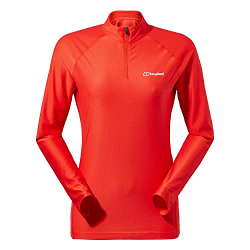 Berghaus Damen 24/7 Half Zip Langärmeliges Tech Baselayer T-Shirt, Orange, 36 EU von Berghaus