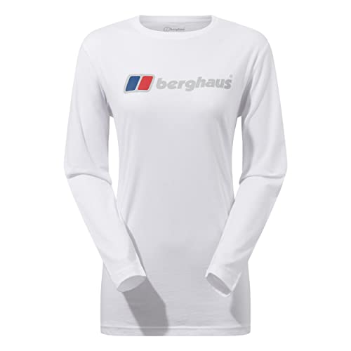 Berghaus Damen Boyfriend Big Classic Langärmeliges T-Shirt, Weiß, 42 EU von Berghaus