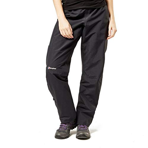 Berghaus Damen Hillwalker Hose, Langlebige, Bequeme Regenhose Atmungsaktive Wasserdichte Gore-Tex Wanderhose, Schwarz, 42 EU Kurz 29 Zoll EU von Berghaus