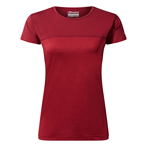 Berghaus Damen Voyager Kurzärmeliges Tech Base Layer T-Shirt, Rot, 38 EU von Berghaus