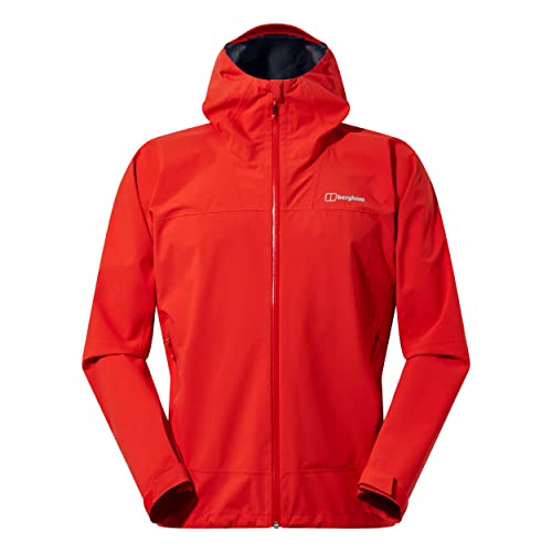 Berghaus Herren Kember Vented wasserdichte shell Jacke, strapazierfähiger, atmungsaktiver Regenmantel, Rot, M von Berghaus