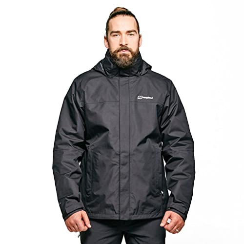 Berghaus Herren RG Alpha 3-in-1 wasserdichte Jacke mit abnehmbarem Fleece, extra Komfort, leichter Mantel, schwarz von Berghaus