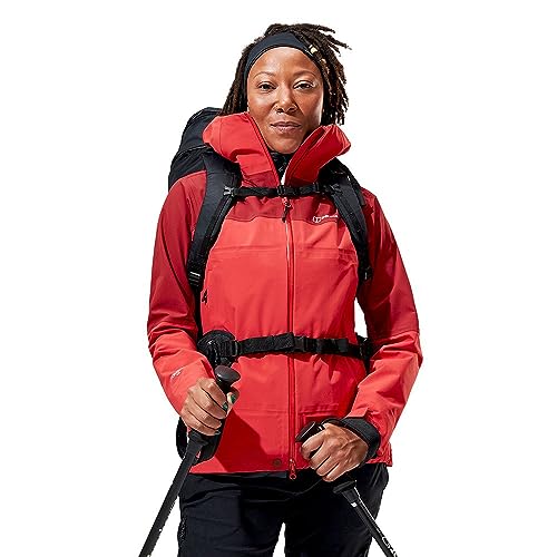 Berghaus Highland Storm 3L Waterproof Jacke für Damen, Karminrot/hoher Mohnblume, 38 von Berghaus