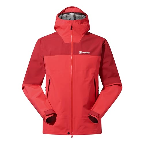 Berghaus Highland Storm 3L Waterproof Jacke für Herren, Karminrot/hoher Mohnblume, XL von Berghaus