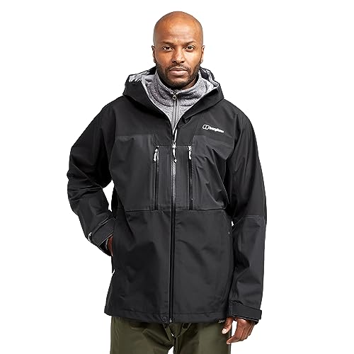 Berghaus Ridgemaster 3L Gore-Tex Wasserdichte Shell-Jacke für Herren, Schwarz/Schwarz von Berghaus