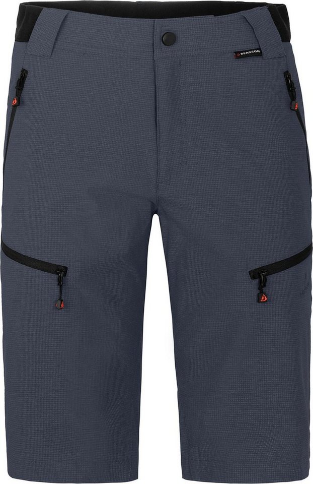 Bergson Outdoorhose LEBIKO Bermuda Herren Wandershorts, robust, elastisch, Normalgrößen, grau/blau von Bergson