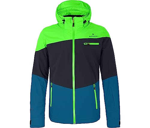 Bergson RUKA | Herren Skijacke, wattiert, 20000 mm Wassersäule, Nightsky/Gecko Green/Blue Sapphire [3877], 56 - Herren von Bergson