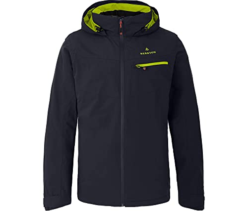 Bergson TALLMOS Thermo | Herren Regenjacke, leicht wattiert, 20000 mm Wassersäule, Night Sky/Lime Punch (367/268), 46 - Herren von Bergson