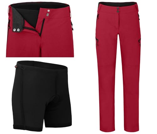 Bergson Vina | Damen Radhose (mit gepolsterter Innenhose), robust, elastisch, Chili Pepper [129], 36 - Damen von Bergson