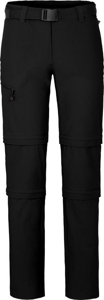 Bergson Zip-off-Hose NARRABEEN Doppel Zipp-Off Damen Wanderhose, vielseitig pflegeleicht, Kurzgrößen, schwarz von Bergson