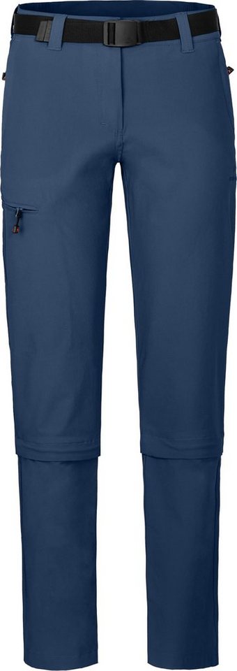 Bergson Zip-off-Hose YORK Zipp-Off Damen Wanderhose, vielseitig, pflegeleicht, Normalgrößen, enzianblau von Bergson