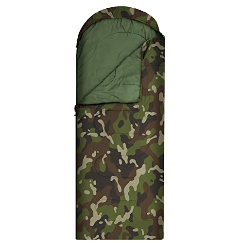 Berichw Camouflage-Schlafsack, Camping, Outdoor, Reisen, warm, Erwachsene, Winter, Baumwolle, dicker Schlafsack von Berichw