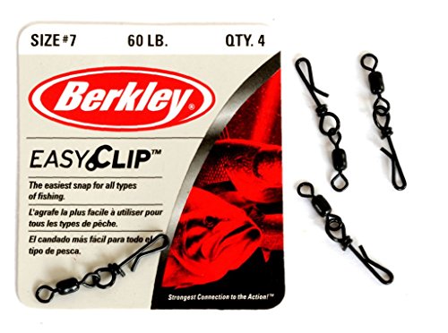 Berkley Mc Mahon Easy Clip Snap-Swivels, Wirbel mit Schnellverschluss-Clip in Vier Größen, Tragkraft von 30lb bis 80lb (Größe 12-30lb - Inhalt 5 Stück) von Berkley