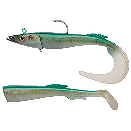Berkley PowerBait Power Sandeel – Salzwasser-Softbait-Angelköder für Bass, Seelachs, E91, Leng und Lippfisch – Paddle Tail & Curl Tail im Lieferumfang enthalten von Berkley