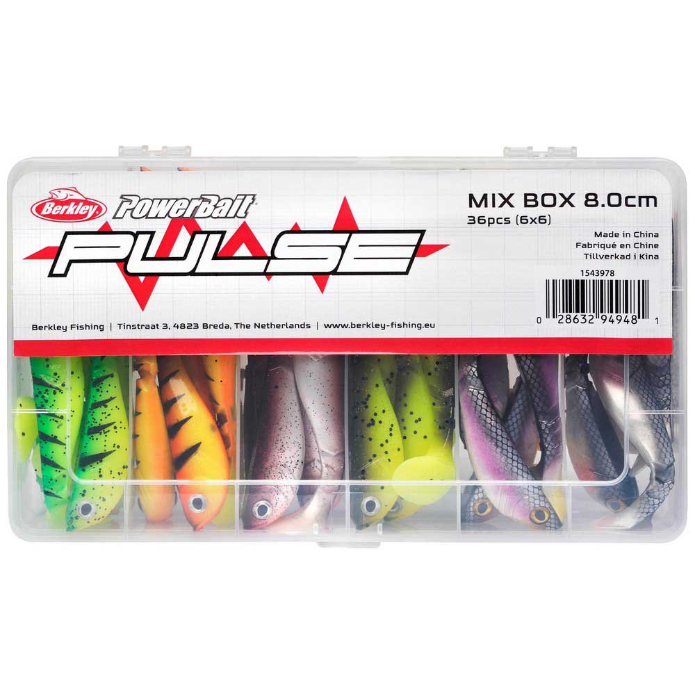 Berkley Pulse Shad Mix Box Soft Lure 80 Mm 36 Units Mehrfarbig von Berkley