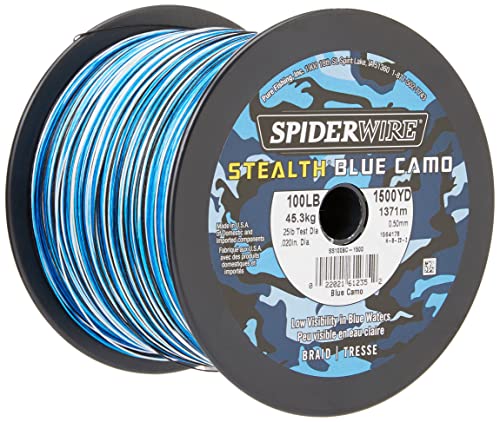 Berkley Spider Stealth Braid 65lb 300yd 65-300BC Linie SCS65BC-300 BLUE CAMO von Spiderwire
