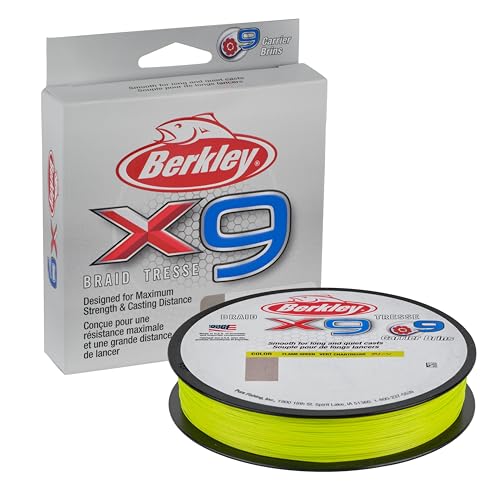 Berkley Unisex-Erwachsene X9 Geflochtene Schnur, Flammengrün, 10lb-164yd von Berkley