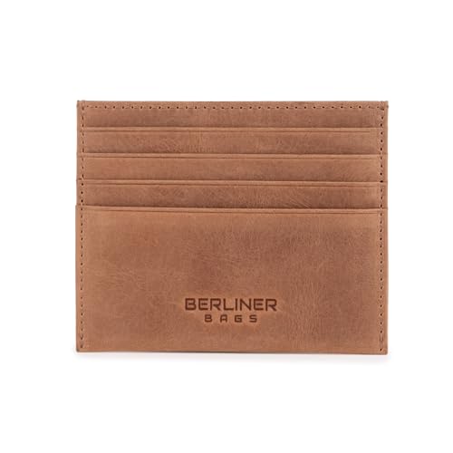 Berliner Bags Vintage Leder Kartenetui mit RFID-Schutz, Slim Kreditkartenhülle mit Geschenkbox - Braun von Berliner Bags