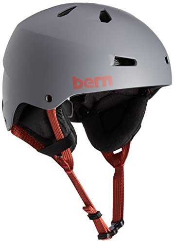 Bern Herren Helm Team Macon, dünne Schale mit Cordova-Ohrenschützern – matt grau, XL von Bern