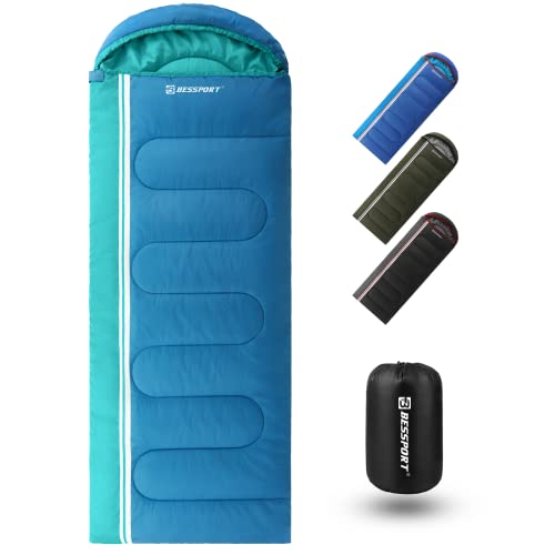 Bessport Schlafsack für Camping 3-4 Jahreszeiten Wasserdichter Leicht Schlafsack in 5 ℃ bis 15 ℃ für Erwachsene, Camping und Outdoor von Bessport
