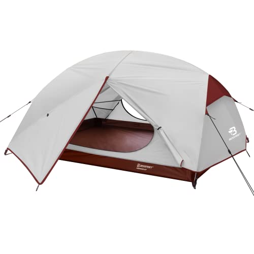 Bessport Zelt 2 Personen Camping Zelt 2 Türen Ultraleicht wasserdicht leicht und einfach zu Bauen Belüftetes 4 Jahreszeiten Kuppelzelt geeignet für Outdoor Wandern und Bergsteigen von Bessport