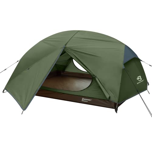 Bessport Zelt 2 Personen Camping Zelt 2 Türen Ultraleicht wasserdicht leicht und einfach zu Bauen Belüftetes 4 Jahreszeiten Kuppelzelt geeignet für Outdoor Wandern und Bergsteigen von Bessport