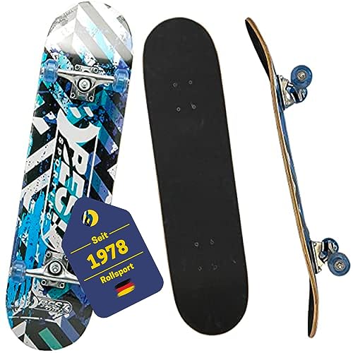 Best Sport Kinder Skateboard Mit ABEC-7 Skateboard, schwarz/blau, M, 2307266 von B Best Sporting