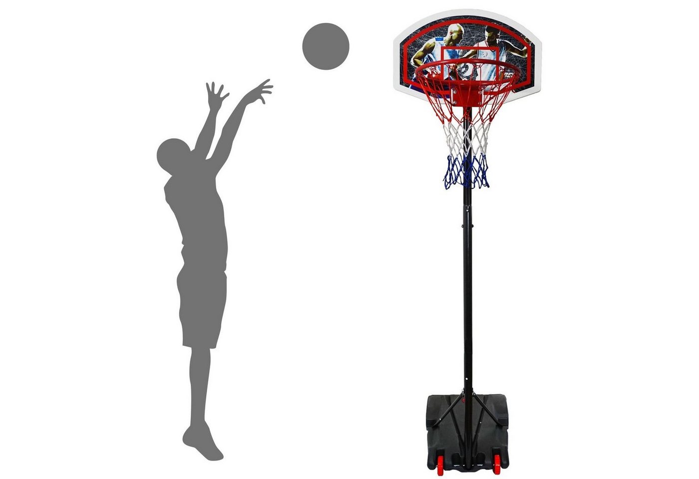 Best Sporting Basketballständer Basketballkorb Outdoor Set 165cm bis 205cm I Outdoor Basketballkorb verstellbar I Transportable Korbanlagen für Einsteiger von Best Sporting
