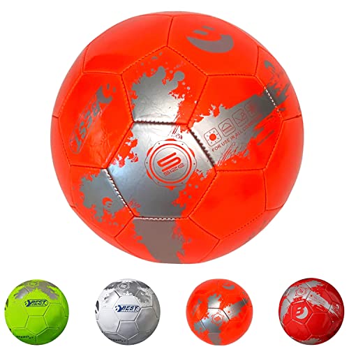 Best Sporting Fußball Speed 2.0 I hochwertiger Ball I bunter Fußball Kinder in Größe 5 I Fussball Kinder mit coolem Design I Bälle für das Fußball Training I Fußbälle (#1 Orange, 4 Stück) von B Best Sporting