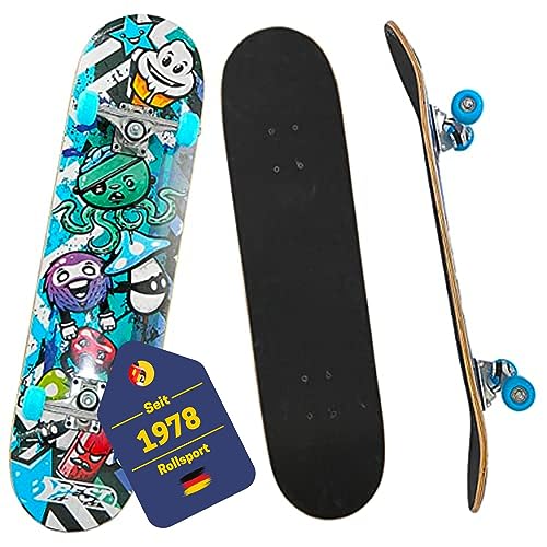 Best Sporting 30307 - Skateboard A3, Graphic Kid Octopus blue, mit ABEC 3 Kugellager und Holzdeck, Komplett Board für Kinder und Jugendliche in blau/schwarz, max. Belastung 100 kg von B Best Sporting