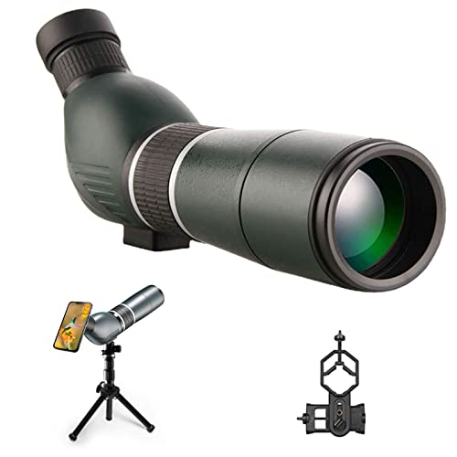 BestAlice 20–60 x 60 HD-Spektiv, 45 Grad abgewinkelter Spotter-Zielfernrohr mit Stativ-Tragetasche und Handy-Adapter, mehrfach beschichtete optische Linse, wasserdicht von BestAlice