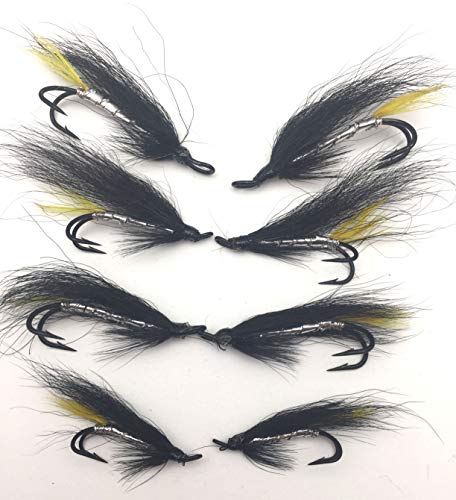 BestCity Lachs Fliegen Silber Stoats Tail Doppel Größen 4–10 Pack von Acht (8) UK Qualität Gebunden Fliegen # 151 A von BestCity