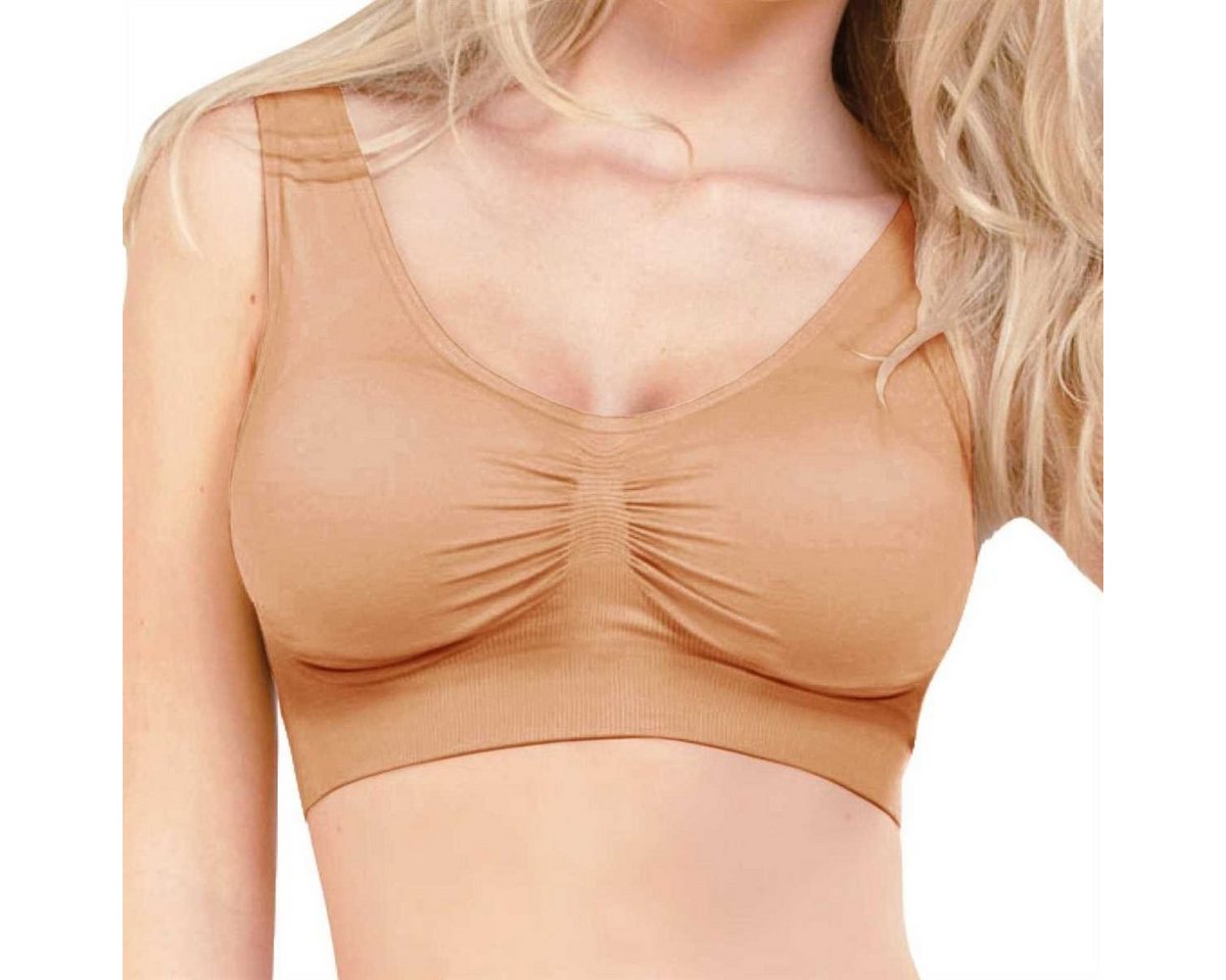 Bestlivings T-Shirt-BH (1-tlg., 1 Stück) Damen Basic Wohlfühl BH "mit Polster" Sport BH Bralette - ohne Bügel - Nahtloser Gepolsterter Bra Top von Bestlivings